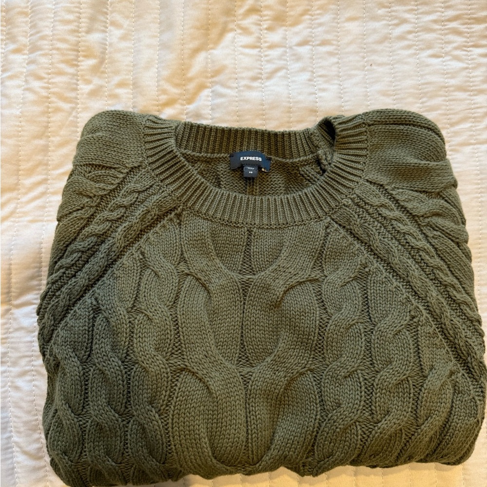 Express Forest Green Knit Sweater